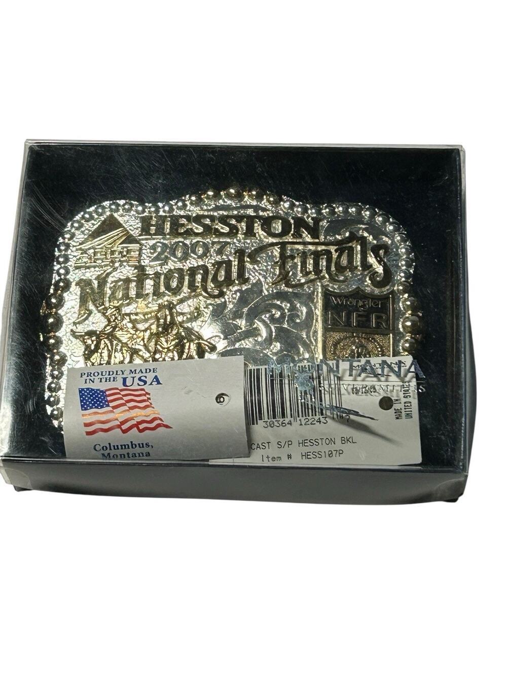 2007 Hesston Wrangler National Finals Rodeo Montana Silversmiths Buckle USA MADE